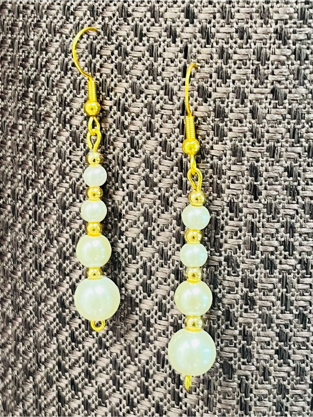 Gold and Pearl Drop Earrings - Women Jewelry
